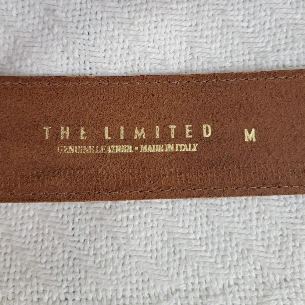 VTG The Limited NWOT Brown Italian Leather Wide‎ Waist Belt Medium O-Ring Boho